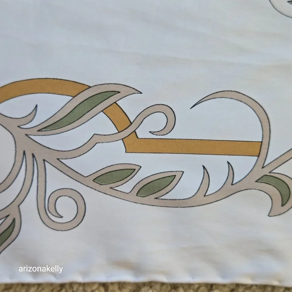 Vintage Piramit Silk Scarf Hand-Rolled Turkey